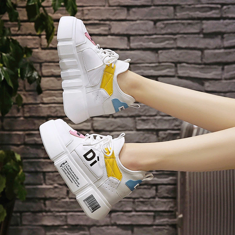 Femmes blanc L'épaisse Mode Coréenne Chaussures Cm Fond Sauvage Augmenter Nouveau Noir Talons 11 Automne À Haute Sneakers Version Plat De Hauts BOq8tBwxR