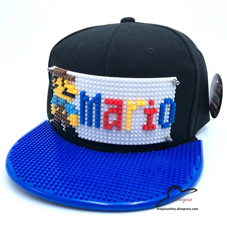 Мода Супер Марио мозаика настроить Snapback DIY Marie brick полями на заказ для шляпы хип-хоп Snapback шляпа бейсбольная Кепка - Цвет: 5