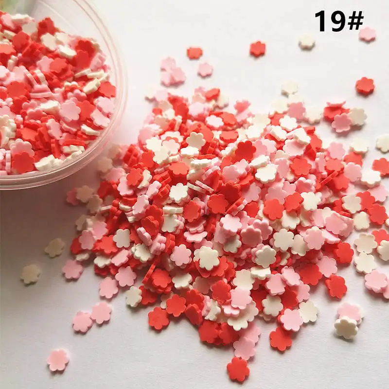 100g Mixed Color Clay Chocolate Sprinkles Heart Shaped DIY Parts Fake Cake Decorating Polymer Clay Sweets Deco Decoration 