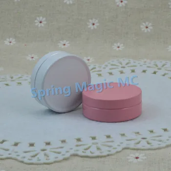 

10g Pink White small aluminum case,10ml round aluminum jar,used for lipstick/eye shadow/eyeliner cream jar,Cosmetic containers