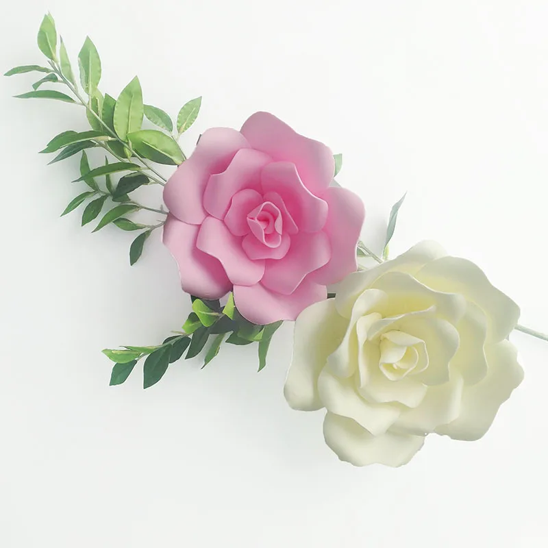 

Cilected Artificial Flower Heads Large 32cm/25cm/12cm Round Foam Roses Flower Petals Wedding Party Decoration Black/White/Pink