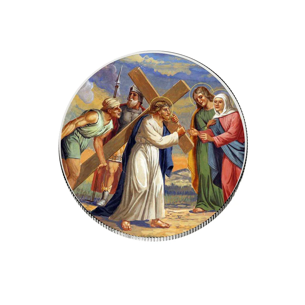 

Home Decorative Souvenir Gifts Jesus 999.9 Silver Plated Metal Coin Coins Collectibles Challenge Coins for Gifts