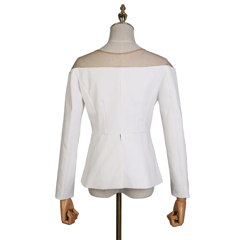 2019 New Heavy Industry Nailing Beads Splice Sexy Gauze Long Sleeved V Collar Shirt Self-fitting Coat Blouse Fashion Black Suit 2019 New Heavy Industry Nailing Beads Splice Sexy Gauze Long Sleeved V Collar Shirt Self-fitting Coat Blouse Fashion Black Suit