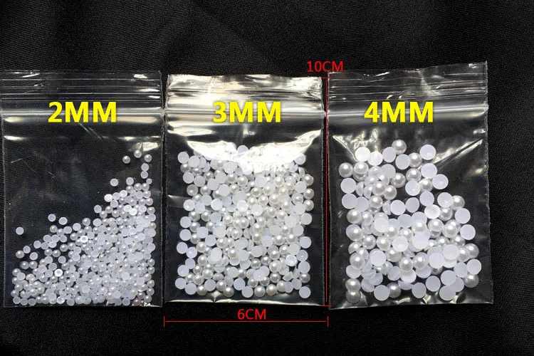 2 мм/3 мм/4 мм Красивые белые пластиковые полукруглые плоские жемчужины для дизайна ногтей украшения DIY аксессуары для телефонов инструмент для макияжа