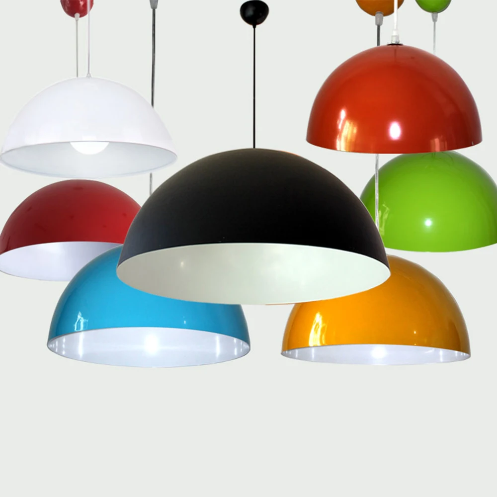 Colorful European Designed Aluminum Pendant Lights Modern Brief Bedroom