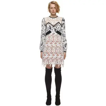 

2019 Mini Dress Sexy Celebrity Full Lace Print See-Through Women Hollow Out Night Club O Neck Body con Patry Dresses Wholesale