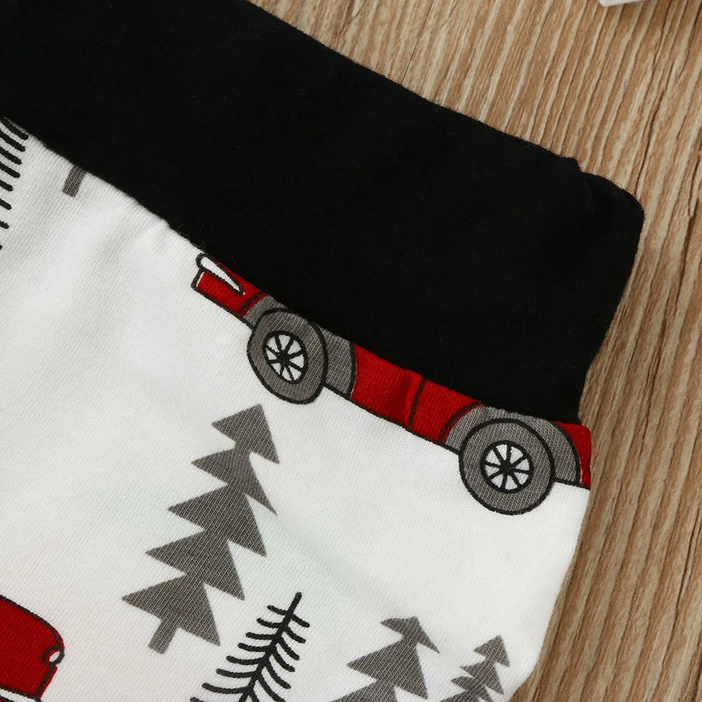 Комплект рождественской одежды для маленьких мальчиков, комплект из 3 предметов: боди с надписью «You sighty»+ штаны с принтом машины+ шапка, комплект одежды для маленького ребенка