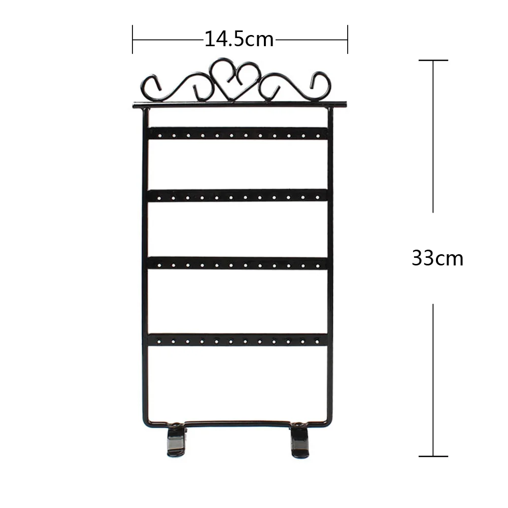 Белый/розовый/черный 33 см держатель серьги 48 Отверстие Стойки Ювелирные Изделия Железные Стены ожерелье с рамкой держатель аксессуары