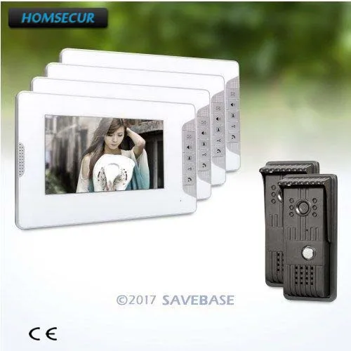 

HOMSECUR 2V4 IP54 TFT LCD 7inch Video Door Entry Security Intercom With User-friendly Design of Mute Mode for House/ Flat
