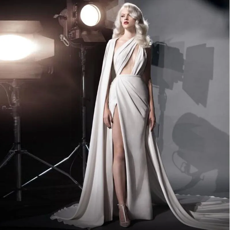 

Fashion Formal Dress Satin Side Slit Prom Gown Abendkleid Custom Made Evening Gown Vestido de noche Robe de soiree Party Dresses