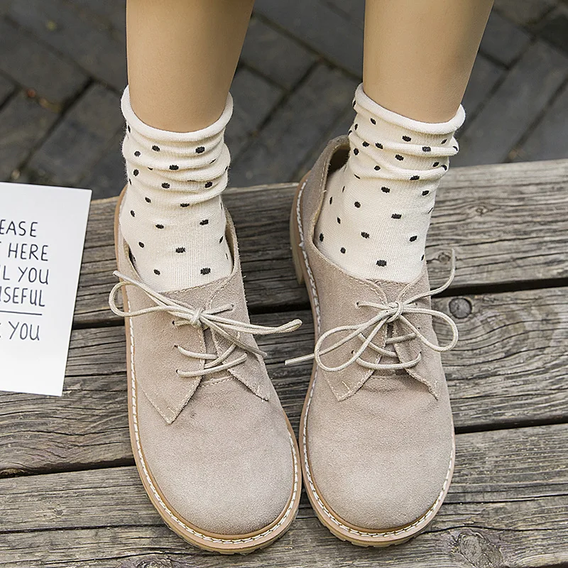 Весенние Хлопковые женские носки в горошек; забавные носки для девочек; Милые Удобные Модные Повседневные носки; 5 цветов; Новинка