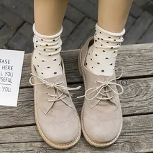 Весенние Хлопковые женские носки в горошек; забавные носки для девочек; Милые Удобные Модные Повседневные носки; 5 цветов; Новинка