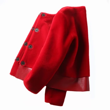 

Short design single breasted O neck real wool coats outerwear women wool jackets 2018 new autumn winter