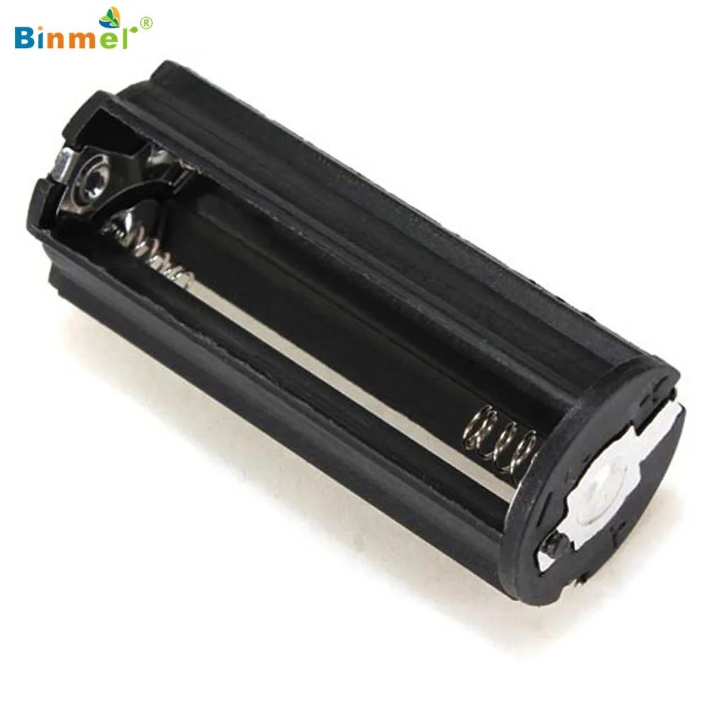 

Binmer High Quality New Arrial Black Cylindrical 3 AAA Plastic Battery Holder Adapter Case Box Flashlight Lamp Jun29