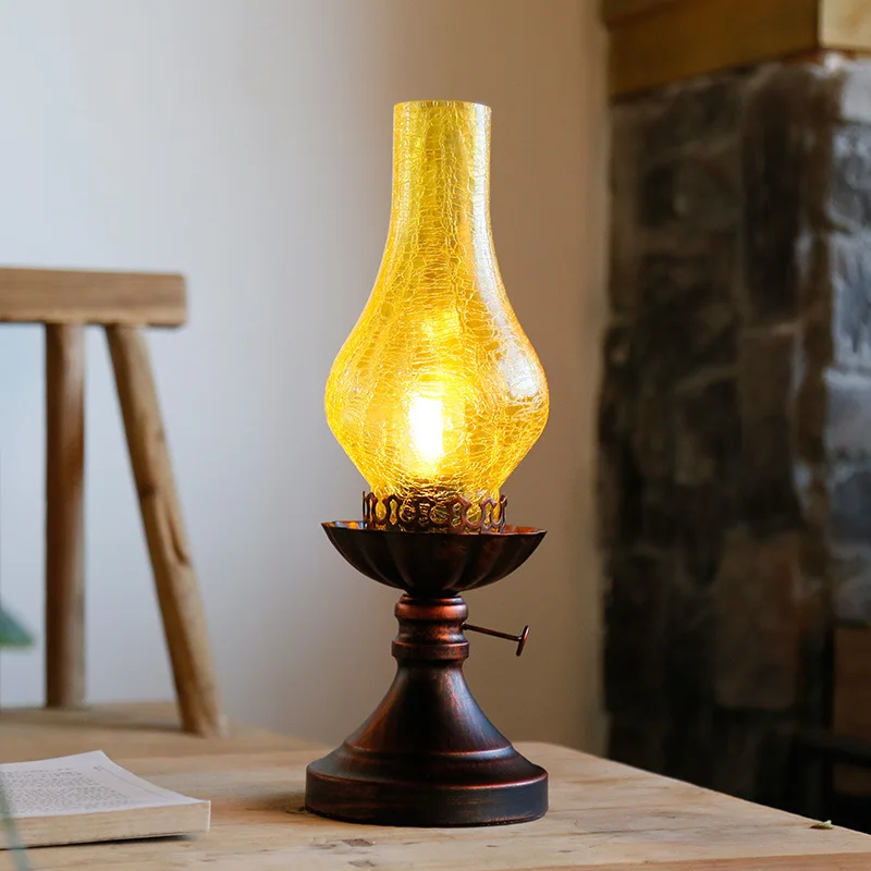 

TUDA 14X38cm Free Shipping Chinese Style Kerosene Shaped Table Lamp Creative Retro Decorative Table Lamp for Living Room Study