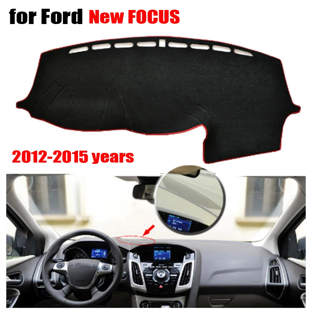 RKCA приборной панели автомобиля охватывает мат для Ford Focus 2012- левым dashmat pad Даш инструмент платформы аксессуары