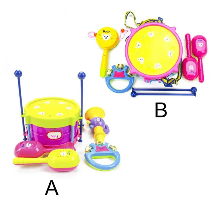5 шт./компл. Детские ударная установка для мальчиков детская барабан Музыкальные инструменты пополняемый набор развивающая игрушка подарок FJ88