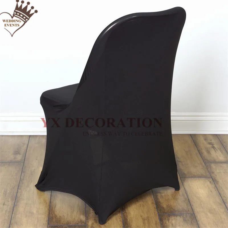 25 50 100pcs Lot Lycra Spandex Chair Cover For Folding Chair Stretch Chair Cover Event Hotel Festival Decoration