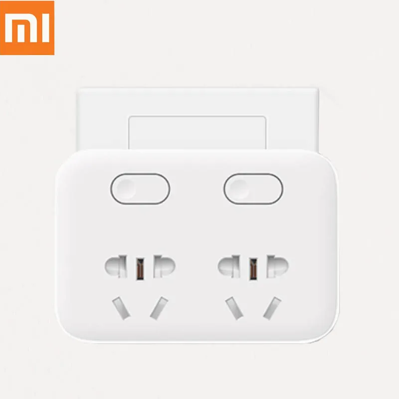 

Original Xiaomi Power Strip 2 Sockets 2 Individual Switches Converter Portable Plug Travel Adapter for Home Office 5V 2A Fast
