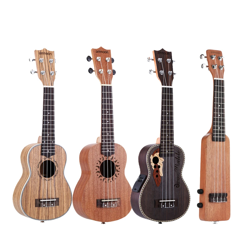 

ammoon Series Ululele 21" Ukulele Set 15 Fret 4 Strings Stringed Musical Instrument 19 Styles Ukulele