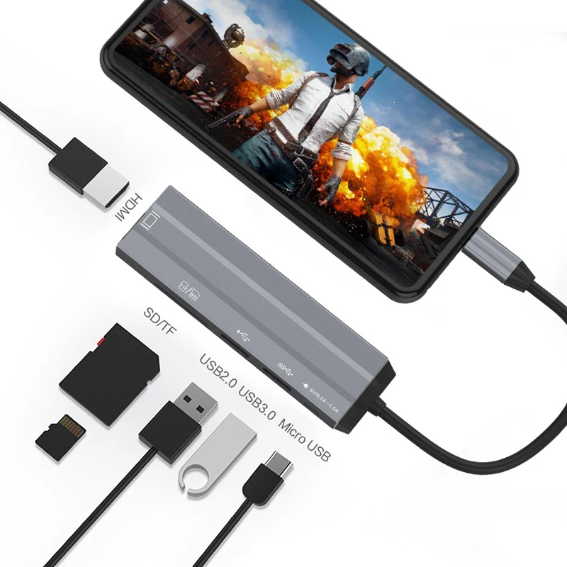 Najtaniej AIXXCO USB HUB USB C do hdmi SD TF do MacBook Samsung Galaxy S10 Huawei Mate 20 P20 pro typ C USB 3.0 HUB