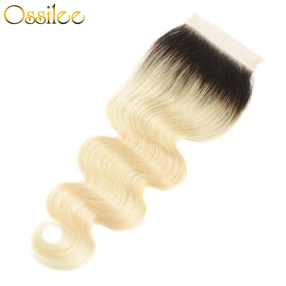 Ossilee Blonde Bundles with Closure 1b/613 Bundles Brazilian Body Wave Bundles with Closure Non Remy Hair Bundles with Closure