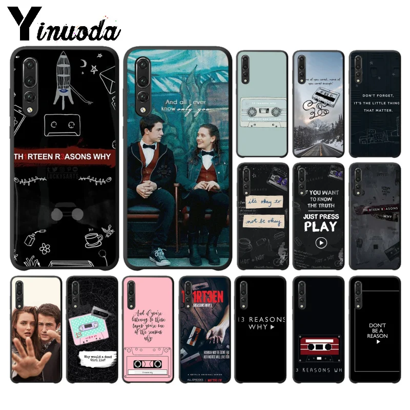 

Yinuoda 13 Reasons Why TPU Soft Black Phone Case for Huawei P10 plus 20 pro P20 lite mate9 10 lite honor 10 view10 Mobile Cover