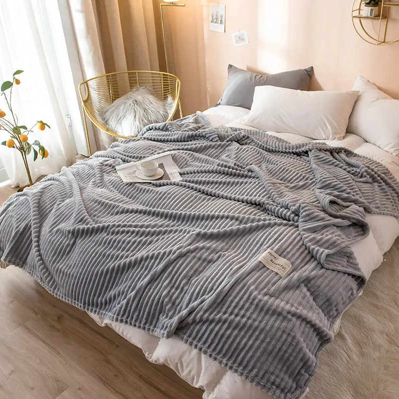 Bonenjoy серый плед одеяло на кровати один Королева Король фланель, коралл флис одеяло для кроватей мягкий теплый couverture de lit
