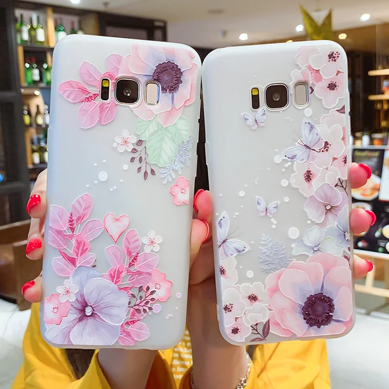 3D рельеф матовый чехол для Samsung Galaxy A7 A9 2018 S10 S9 S8 плюс Lite M10 M20 примечание 9 A5 A3 2017 A6 A8