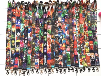 

100 Pcs popular Iron Man Spider-Man Iron Man Neck Straps Lanyards Mobile Phone,ID Card,Key Condole belt Mixed