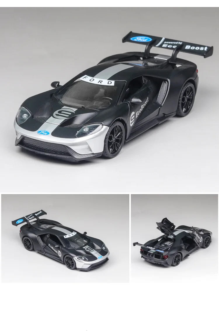 1:32 classic Ford GT Diecasts& Toy Vehicles Car Model With Sound&Light Collection Car Toys For Boy Children Gift