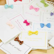 80 шт.! Маленький свежий бант Мини-поздравительная открытка/праздничная открытка на день рождения/поздравительная открытка с бумажным конвертом