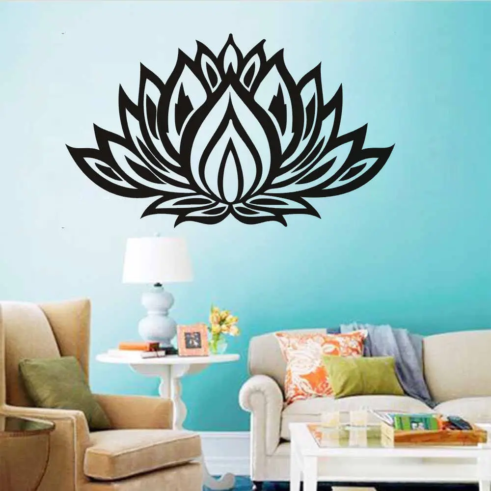 LOTUS Quote Diy виниловая настенная наклейка Цветочный декор для домашней комнаты