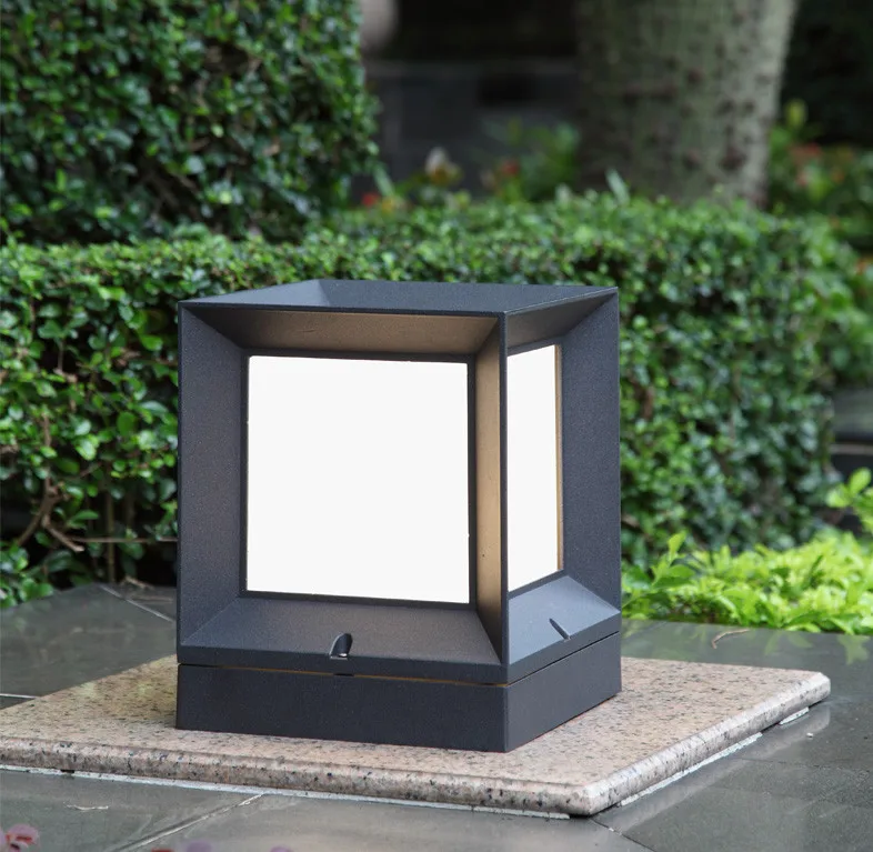 outdoor modern block wall column light for villa/garden/courtyard IP54