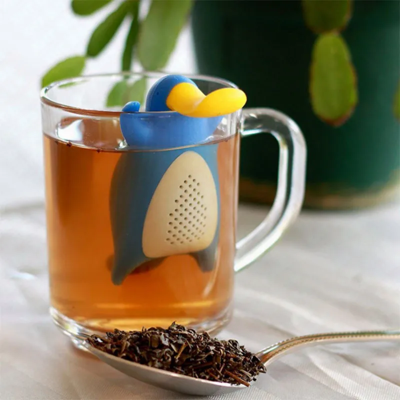 1PCS-Hot-Sale-Penguin-Shape-Owl-Tea-Bags-Strainers-Silicone-Teaspoon-Filter-Infuser-Silica-Gel-Filtration