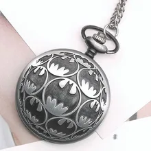 Повседневная мужская резьба черный аналоговый диск Римский номер мужские и женские кварцевые карманные часы с цепочкой для Хэллоуина подарок