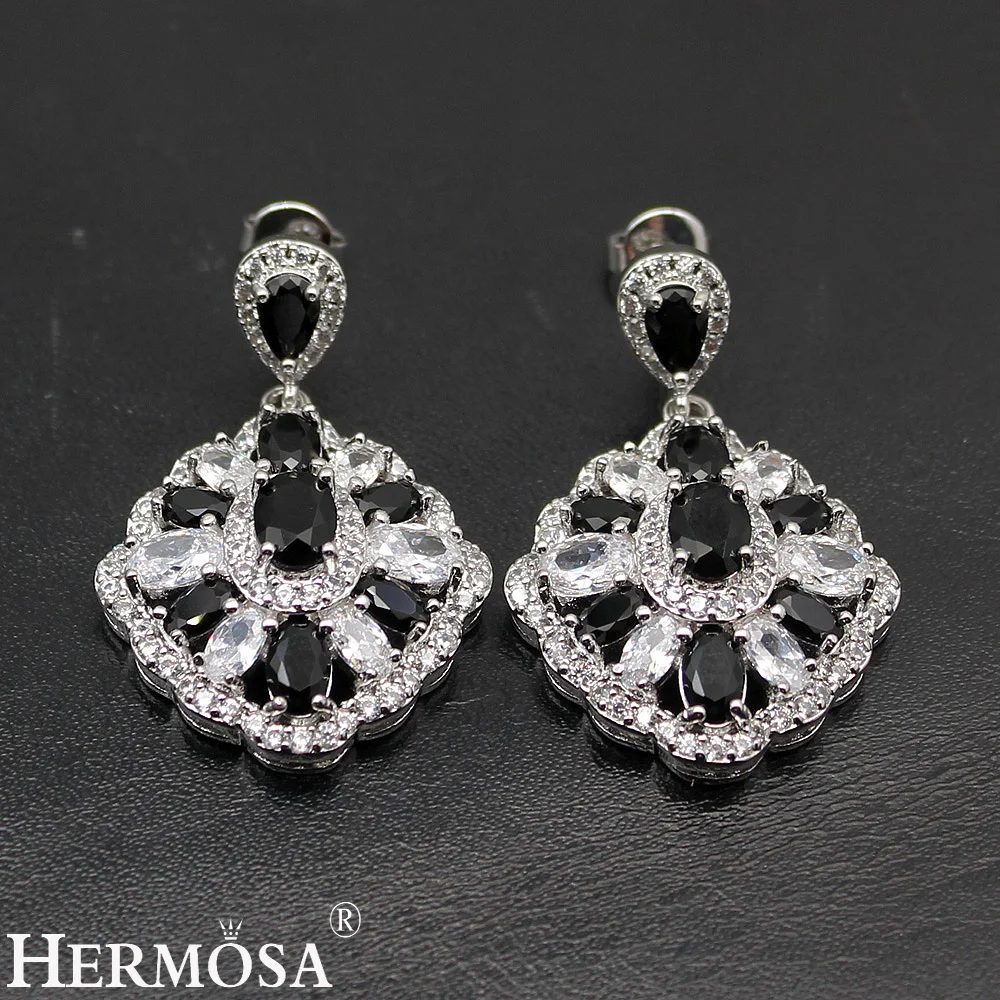 Hermosa выберите вас цвет красивый натуральный камень 925 стерлингового серебра женские серьги 1 1/2 дюйма