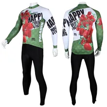 Клубника узор зеленый дышащий с длинным рукавом велосипед Джерси для мужчин Размер S до 6XL