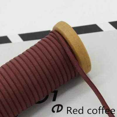 Meetee 23/50 ярдов 5 мм веревка Эластичная лента веревка лента плечевой ремень детская лента для волос и ободки для волос обувь DIY ручной работы аксессуары - Цвет: Red coffee