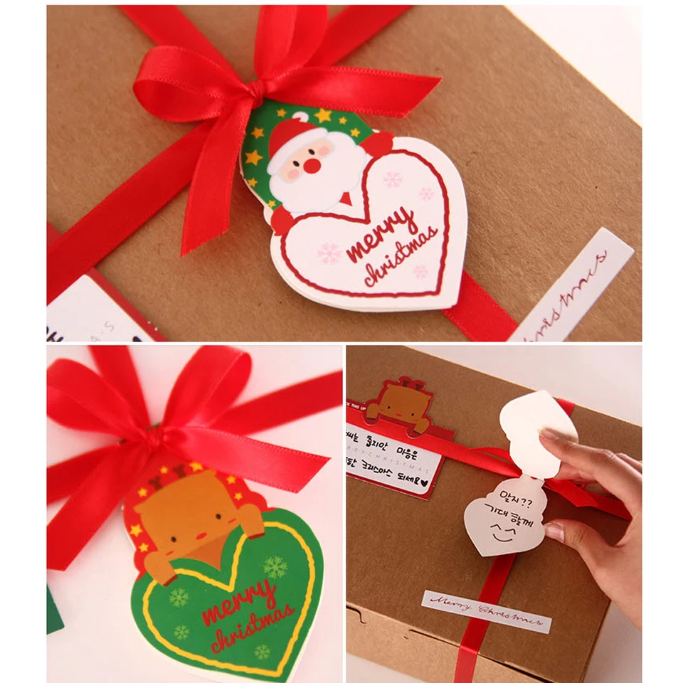 Lovely Christmas Santa Clause Reindeer Paper Hang Tags Gift Labels