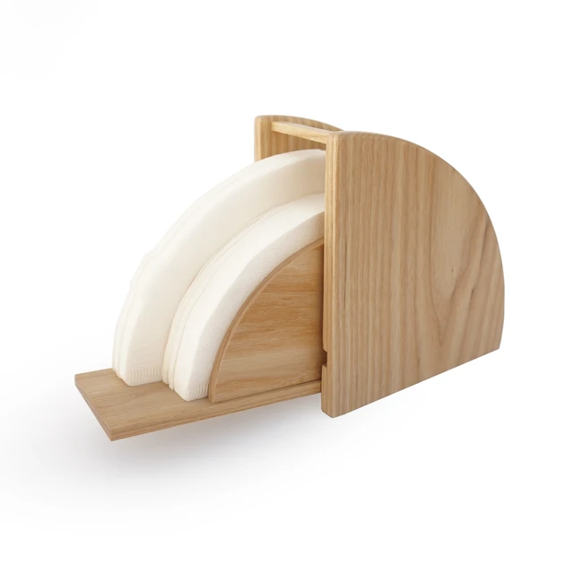 V60 Filter Paper Storage Box Conical Flabellate Wood Coffee V60 Filter Paper Storage Box Conical Flabellate Wood Coffee Holder Free Shipping