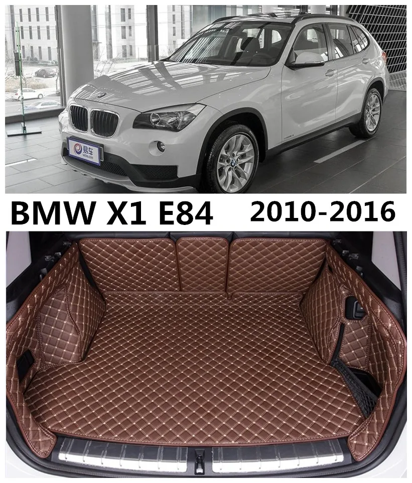 

Full Rear Trunk Tray Liner Cargo Mat For BMW X1 E84 2010-2016 Floor Protector foot pad mats Embroidery Leather By EMS