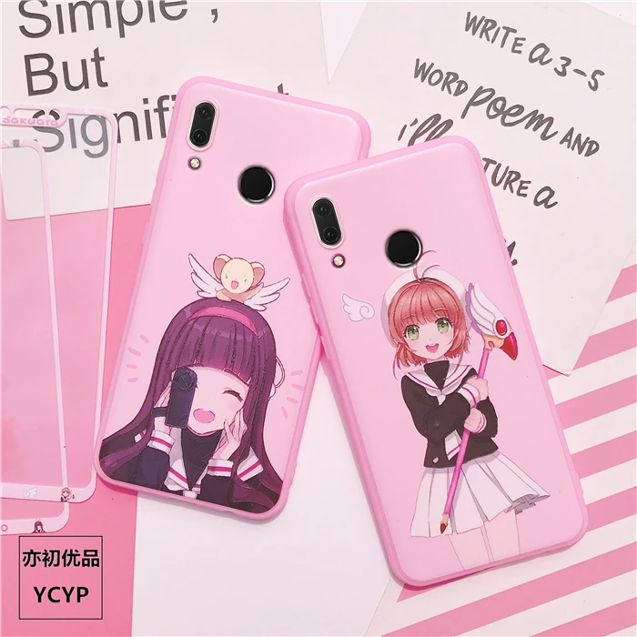 P30 про милый Cardcaptor Сакура чехол+ закаленное Стекло Экран чехол пленка для huawei Nova4/3/3E/P20/P20 pro/P10/P10plus/Коврики 20/10/9