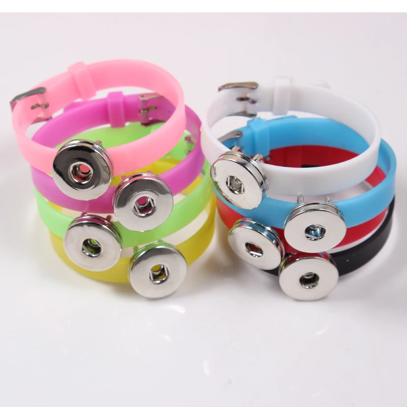 Hot Sale Silicon Snaps Bracelet Slide Button Bangle Fit Snap Button