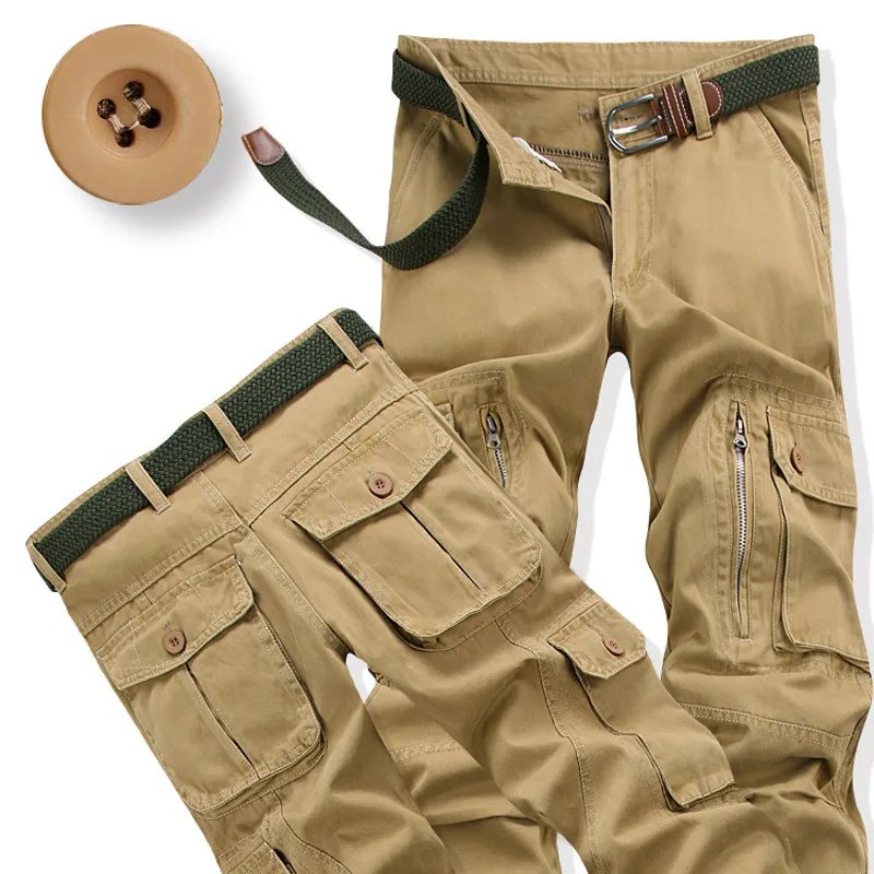 

Autumn Spring Cargo Pants Men Army Military Pant Male Plus Size 40 Big Pockets pants For Worker Fashion Baggy Sweatpants 112103