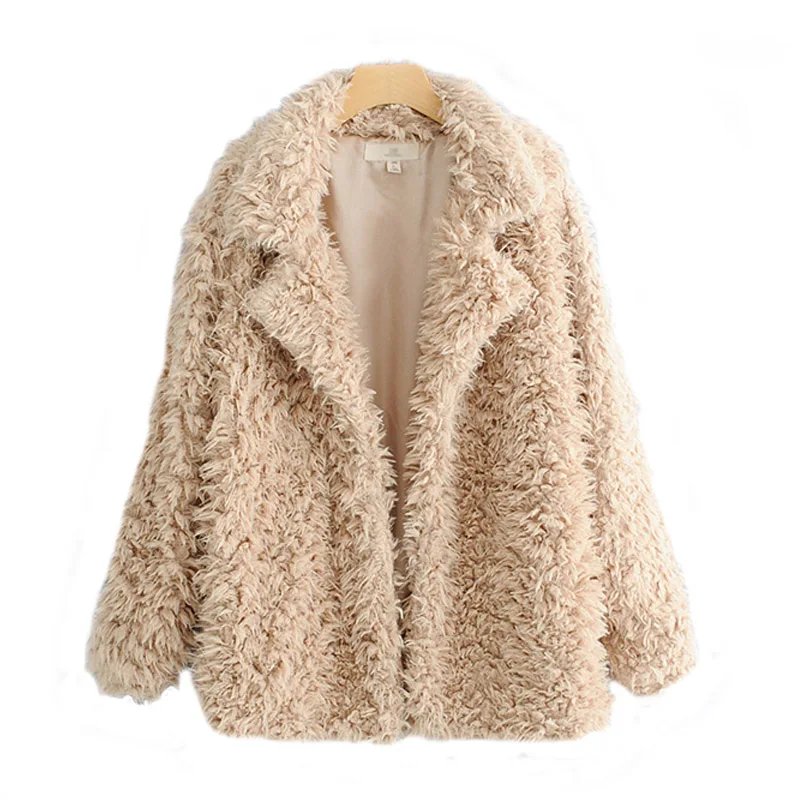 Goede Zachte Faux Fur Jassen Vrouwen s 2018 Herfst Winter Fleece Jassen Dames Lange Vest Meisjes Lamswol Kameel Hairly jas Bovenkleding