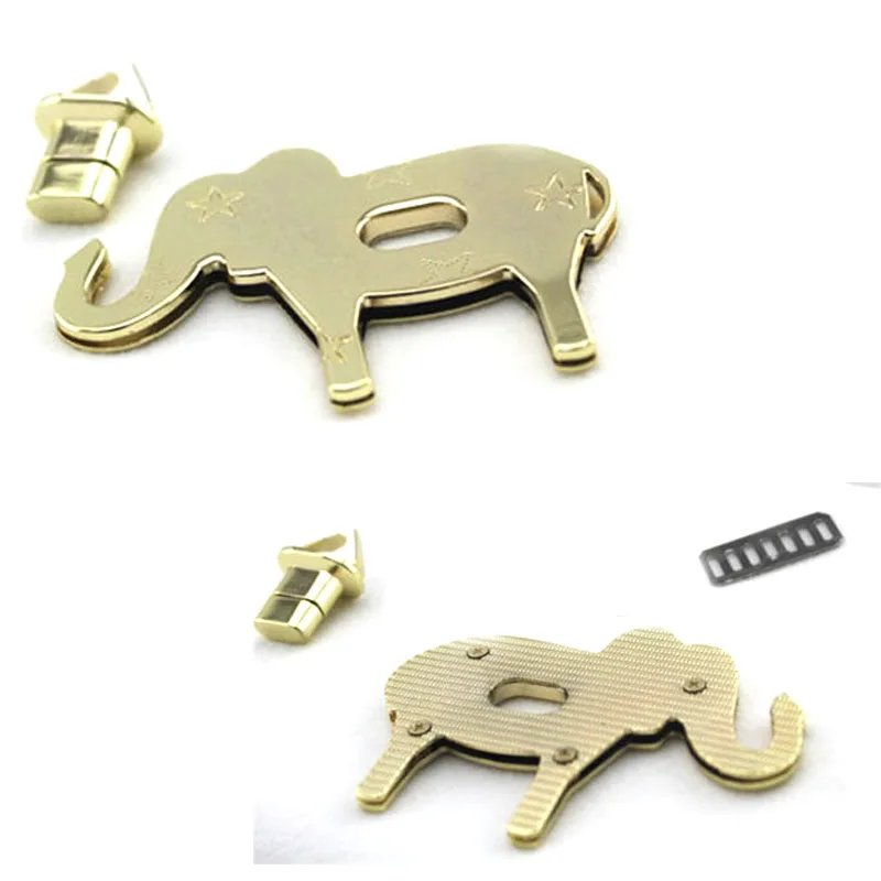 

8.5 cm Bag Lock Purse Twist Lock Closure Turn Lock Fastener Light Golden Metal Elephant lock for tote handbag