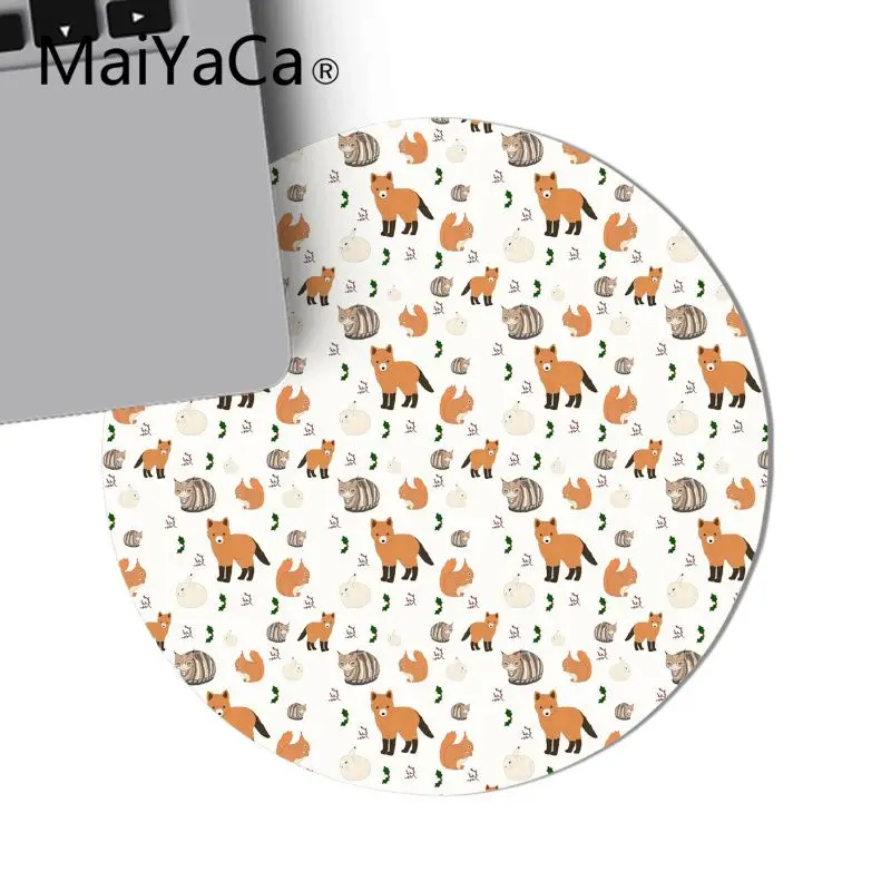 Maiyaca животные более милые лиса кошка DIY дизайн игровой с узором круглый коврик для мыши игровая мышь подкладка для коврика для ноутбука Ноутбук для геймеров Настольный коврик