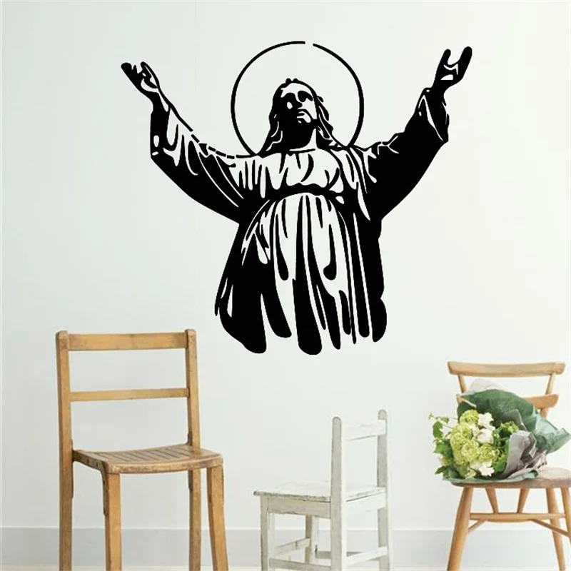 

Carved Creative Christian Figure Jesus DIY Wall Stickers Vinyl Living Room Background Wall Decal Home Decor Mural Decal