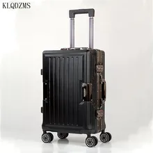 KLQDZMS 20/24 дюймов с алюминиевой рамкой+ pc сумки на колёсиках spinner высокое качество дорожного чемодана Сумка На Колесиках На колесе